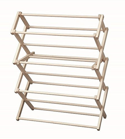 Saving Shepherd Laundry Drying Rack Collapsible Wood Garment Dryer, 30" Floor Unit
