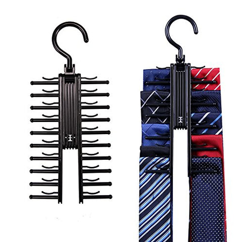 HDE 2 Pack Tie Rack Hanger Necktie Scarf Organizer