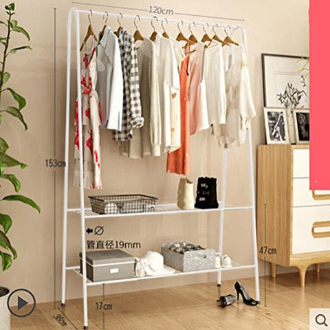 lililili Clothing garment rack- iron,Floor standing Multifuctional Hanger,Coat organizer storage shelving unit entryway storage shelf-D 47”Wx14”Dx60”H