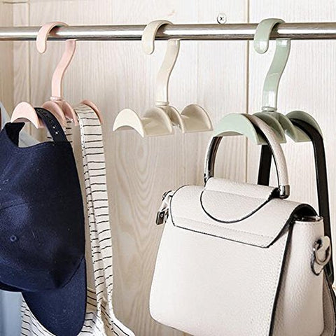 Homieco™ Bag Storage Racks Rotatable Bag Hanger Wardrobe Hangers Strong Necktie Belt Hooks Hand Bag Holder Plastic Hook