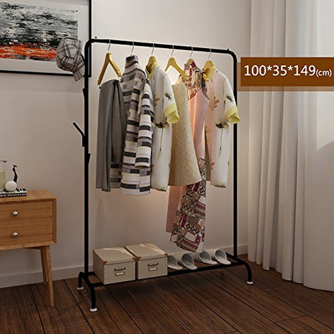 LXLA- Iron Coat Rack Floorstanding Hanger Simple Shelf Bedroom Vertical Organizations Hanger Continental Multifunction Economic Type (Color : Black, Size : Style 3)