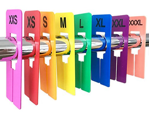 Discount Sizing 16 PCS Colored Clothing Rectangular Size Dividers XXS-XXXL 2 PCS/Size