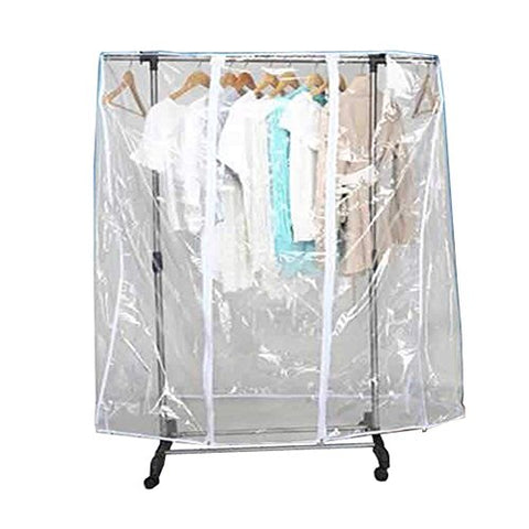Transparent Garment Rack Cover, Reusable Clothing Rack Cover, Large Capacity Clear PEVA Waterproof Clothes Protector for Home Bedroom CYYFZ01 L