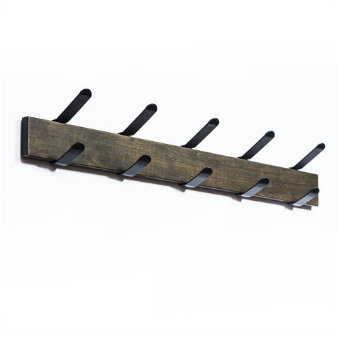 SRIWATANA RooLee Coat Hooks Coat Rack Wall Mounted Wall Hooks Hanger Heavy Duty Clothes Hook Rail with 5 Metal Hooks
