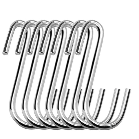 24 Pack Dreecy S Shaped Hooks ,Heavy Duty Hangers ,S Stainless Steel Hooks for Hanging Kitchenware Spoons Pans Pots Utensils Bags Towels Clothes Tools Plants