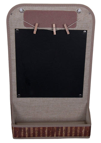 Vintage Themed Wall Hanging Organizer & Chalk Board | Wall Hanging Locker Organizer With Clothes Line Photo Hangers, Chalk Board and Pocket | Attractive Design Endless Applications