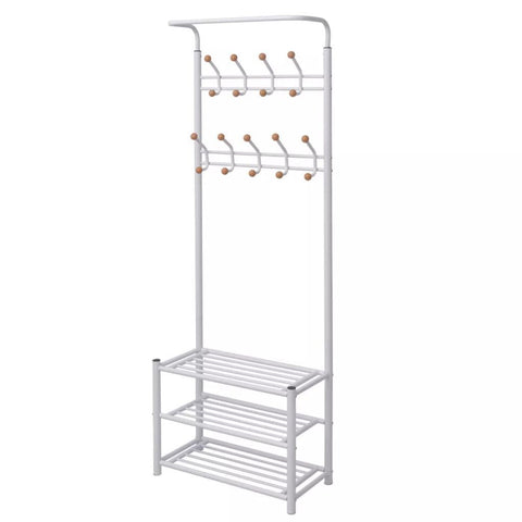 Clothes Rack with Shoe Storage 68x32x182.5 cm White