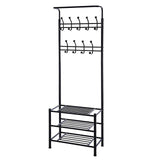Metal Clothes Rack with Shoes Storage Shelves